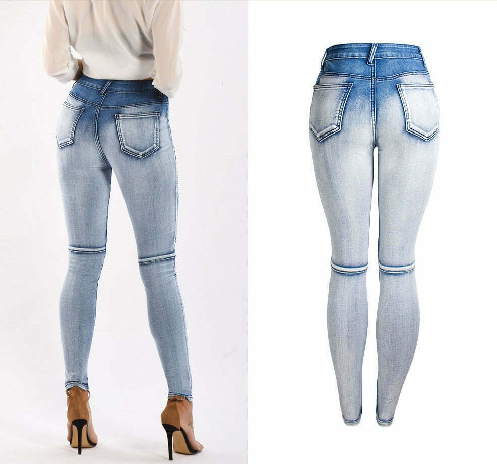 Y2K Slim Elastic Denim Pencil Jeans for Women - Coquette Aesthetic Grunge Style Cargo Skirt Outfit Y2K Slim Elastic Denim Pencil Jeans for Women - Coquette Aesthetic Grunge Style Cargo Skirt Outfit