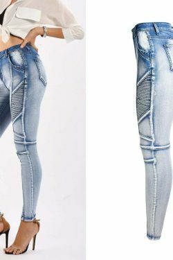 Y2K Slim Elastic Denim Pencil Jeans for Women - Coquette Aesthetic Grunge Style Cargo Skirt Outfit