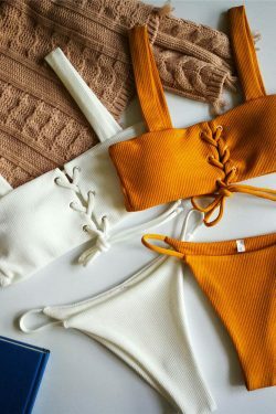 Y2K Split Eyelet Lace Bra & Bikini Set - Coquette Aesthetic Grunge Style - Cute Pastel Goth Fashion