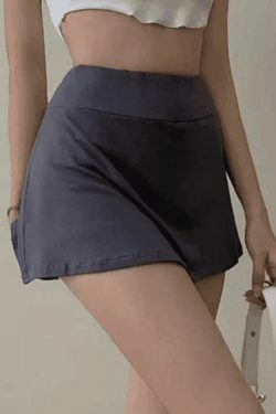Y2K Split Tennis Mini Skirt - Coquette Grunge Style - Pastel Goth Cargo -