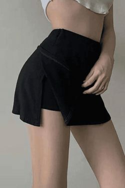 Y2K Split Tennis Mini Skirt - Coquette Grunge Style - Pastel Goth Cargo -