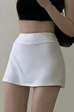 Y2K Split Tennis Mini Skirt - Coquette Grunge Style - Pastel Goth Cargo -