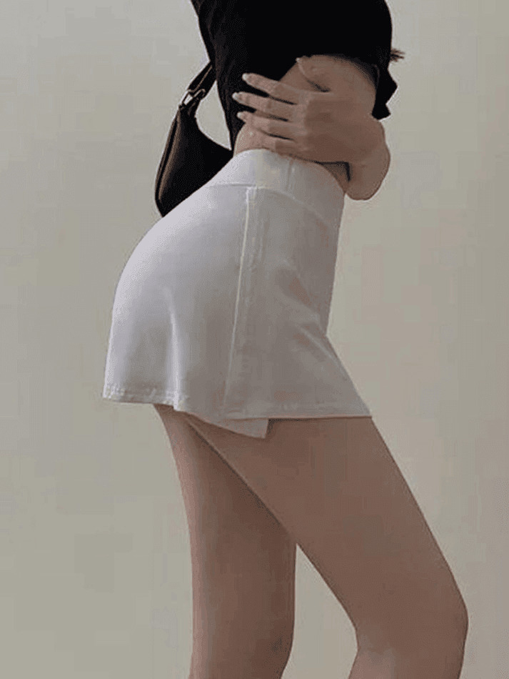 Y2K Split Tennis Mini Skirt - Coquette Grunge Style - Pastel Goth Cargo - Y2K Split Tennis Mini Skirt - Coquette Grunge Style - Pastel Goth Cargo -