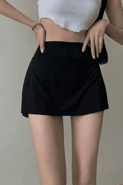 Y2K Split Tennis Mini Skirt - Coquette Grunge Style - Pastel Goth Cargo -
