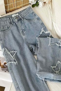 Y2K Star Denim: Luminary Ribbed Cargo Skirt with Coquette Aesthetic and Grunge Style