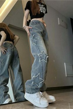 Y2K Star Denim: Luminary Ribbed Cargo Skirt with Coquette Aesthetic and Grunge Style