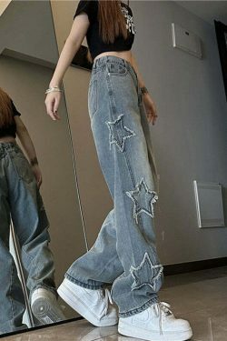 Y2K Star Denim: Luminary Ribbed Cargo Skirt with Coquette Aesthetic and Grunge Style