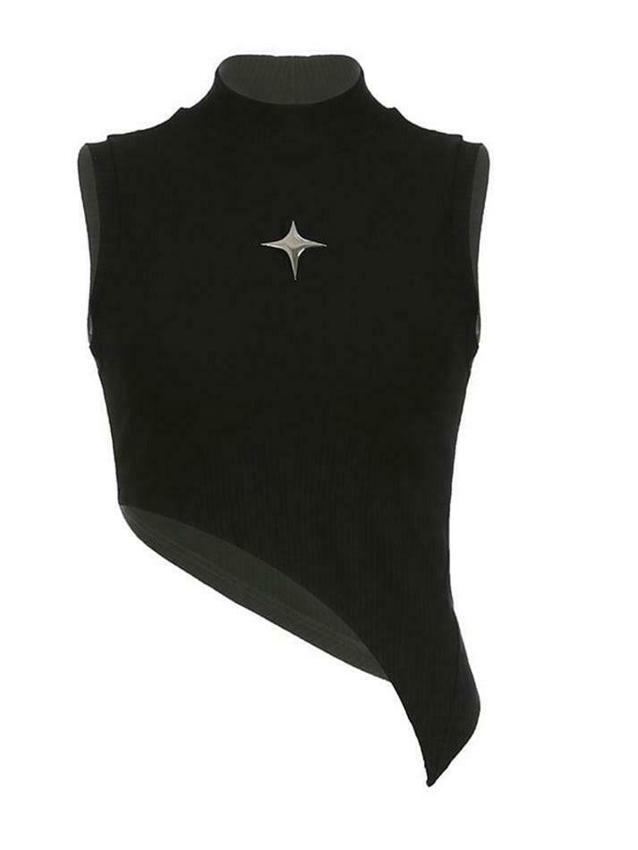Y2K Star Detail Crop Top: Coquette Aesthetic, Grunge Style, Pastel Goth Vibes Y2K Star Detail Crop Top: Coquette Aesthetic, Grunge Style, Pastel Goth Vibes