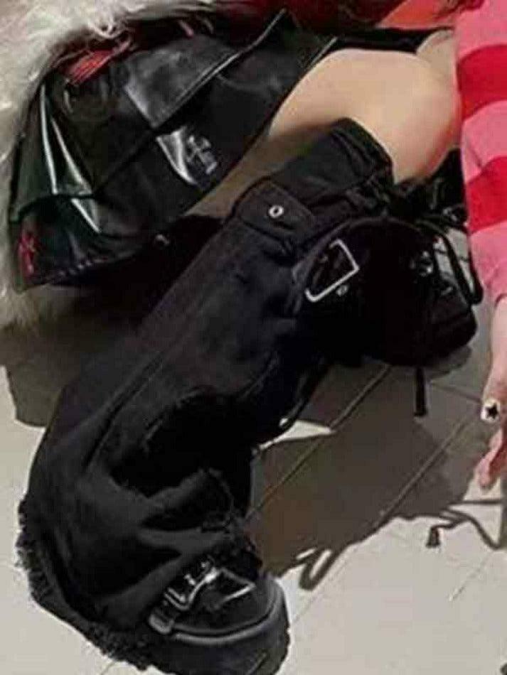 Y2K Star Embroidery Lace Up Flare Leg Warmer for Niche Women Fashion Y2K Star Embroidery Lace Up Flare Leg Warmer for Niche Women Fashion