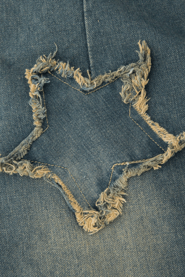 Y2K Star Patchwork Frayed Denim Skirt - Coquette Aesthetic Grunge Style - Cute Tops & Cargo Skirt Y2K Star Patchwork Frayed Denim Skirt - Coquette Aesthetic Grunge Style - Cute Tops & Cargo Skirt