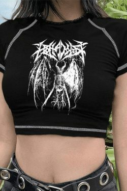 Y2K Stitched Detail Crop Top: Coquette Grunge Aesthetic - Women's Fashion