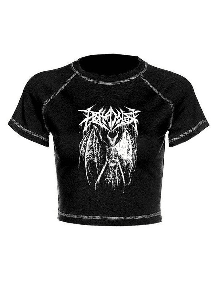 Y2K Stitched Detail Crop Top: Coquette Grunge Aesthetic - Women's Fashion Y2K Stitched Detail Crop Top: Coquette Grunge Aesthetic - Women's Fashion