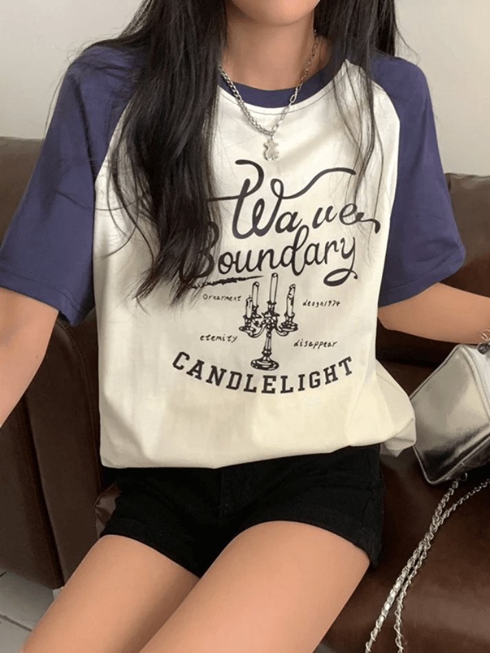 Y2K Street Raglan Oversized Tee - Coquette Aesthetic, Grunge Style, Cute Tops Y2K Street Raglan Oversized Tee - Coquette Aesthetic, Grunge Style, Cute Tops