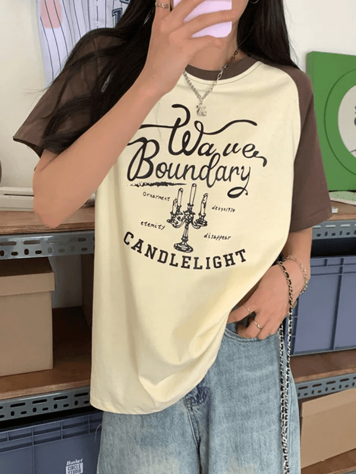 Y2K Street Raglan Oversized Tee - Coquette Aesthetic, Grunge Style, Cute Tops Y2K Street Raglan Oversized Tee - Coquette Aesthetic, Grunge Style, Cute Tops