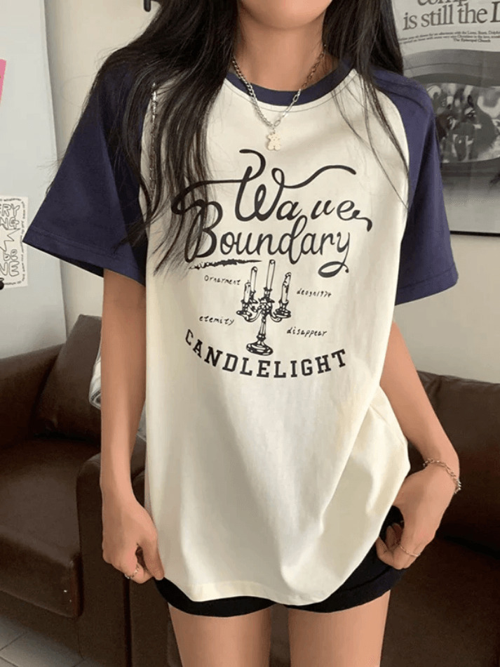 Y2K Street Raglan Oversized Tee - Coquette Aesthetic, Grunge Style, Cute Tops Y2K Street Raglan Oversized Tee - Coquette Aesthetic, Grunge Style, Cute Tops