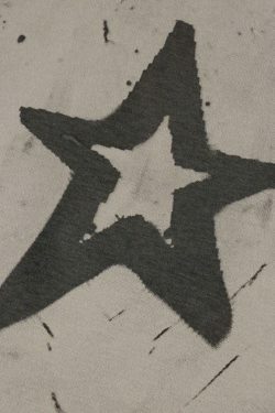 Y2K Street Star Print Raglan Oversized Long Sleeve Tee - Coquette Aesthetic Grunge Style