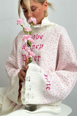 Y2K Street Style Loose Letter Embroidered Sweatshirt for Women - Coquette Aesthetic Grunge Fashion