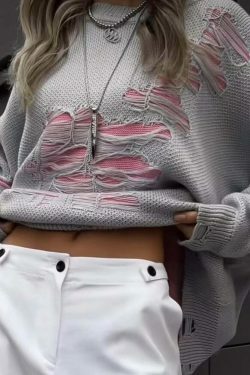 Y2K Street Style Tassel Sweatershirt - Coquette Aesthetic with Grunge Vibes & Pastel Goth Influence