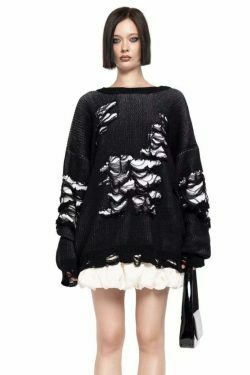Y2K Street Style Tassel Sweatershirt - Coquette Aesthetic with Grunge Vibes & Pastel Goth Influence