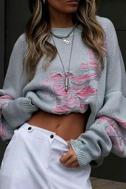 Y2K Street Style Tassel Sweatershirt - Coquette Aesthetic with Grunge Vibes & Pastel Goth Influence