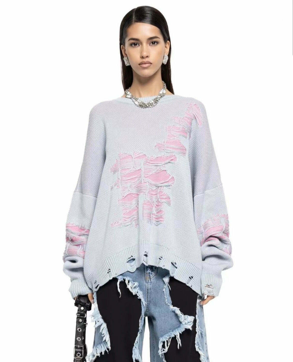 Y2K Street Style Tassel Sweatershirt - Coquette Aesthetic with Grunge Vibes & Pastel Goth Influence