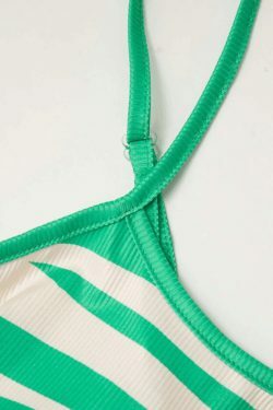 Y2K Stripe Print Halter Maxi Dress - Coquette Aesthetic & Grunge Style