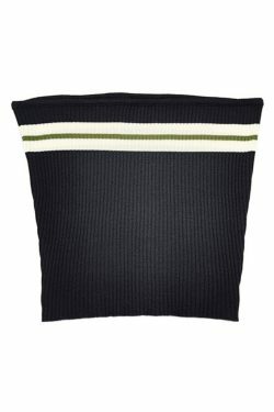 Y2K Striped Bandeau Crop Top: Coquette Aesthetic, Grunge Style, Pastel Goth, Cute Tops, Cargo Skirt