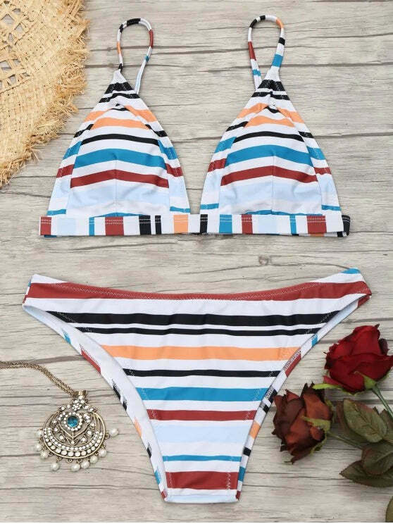 Y2K Striped Cami Swimsuit: Coquette Aesthetic, Grunge Style, Cute Tops, Pastel Goth Y2K Striped Cami Swimsuit: Coquette Aesthetic, Grunge Style, Cute Tops, Pastel Goth