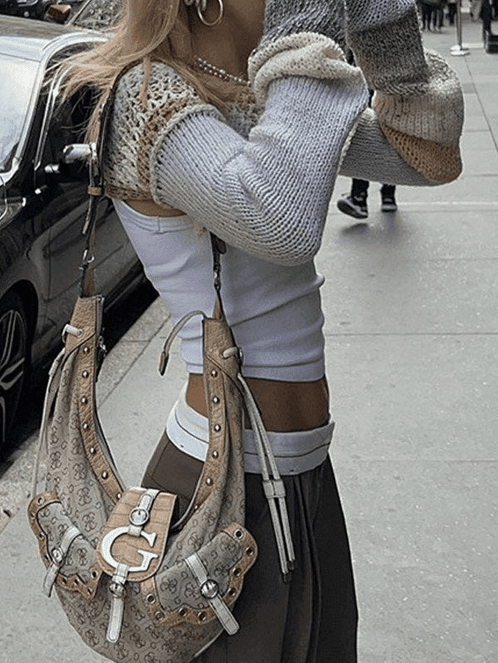 Y2K Striped Crochet Top: Coquette Aesthetic, Grunge Style, Cute Pastel Goth Fashion