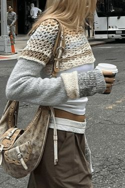 Y2K Striped Crochet Top: Coquette Aesthetic, Grunge Style, Cute Pastel Goth Fashion