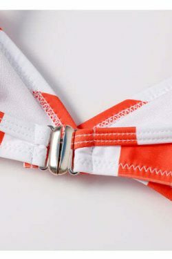 Y2K Striped High Leg Scooped Bikini Set - Coquette Aesthetic Swimwear