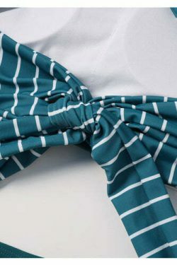 Y2K Striped High Waisted Bikini Set - Coquette Aesthetic Swimwear for Women