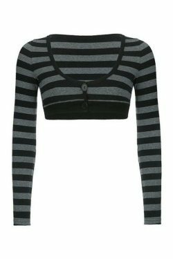 Y2K Striped Knit Top: Coquette Grunge Style, Cute Crop, Pastel Goth, Cargo Skirt, Old Money, Pre