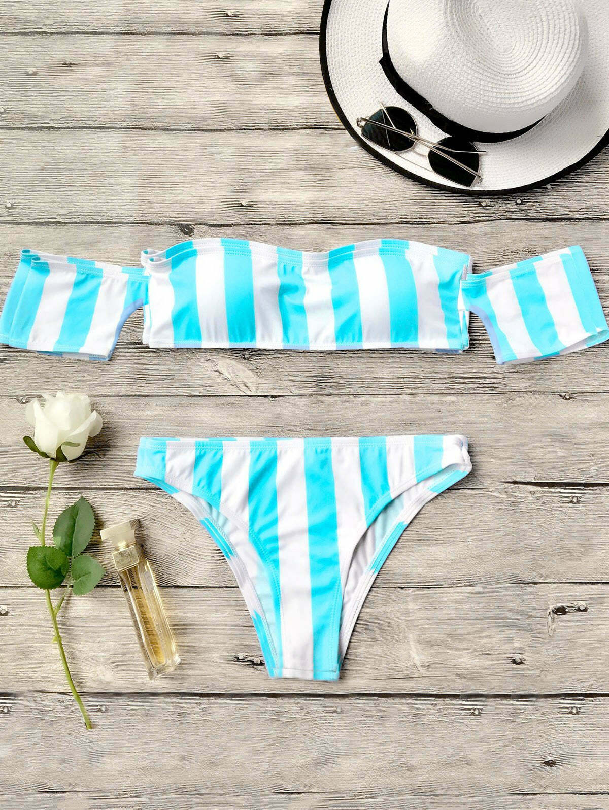 Y2K Striped Off-Shoulder Bikini Set: Coquette Aesthetic, Grunge Style, Pastel Goth, Cute Tops, Cargo Y2K Striped Off-Shoulder Bikini Set: Coquette Aesthetic, Grunge Style, Pastel Goth, Cute Tops, Cargo