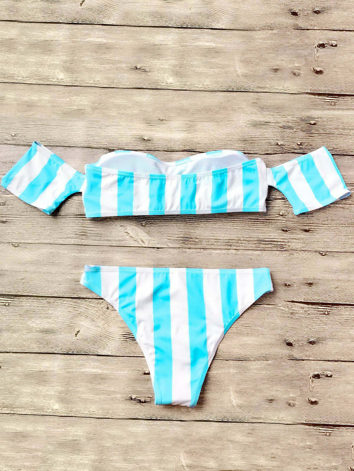 Y2K Striped Off-Shoulder Bikini Set: Coquette Aesthetic, Grunge Style, Pastel Goth, Cute Tops, Cargo Y2K Striped Off-Shoulder Bikini Set: Coquette Aesthetic, Grunge Style, Pastel Goth, Cute Tops, Cargo