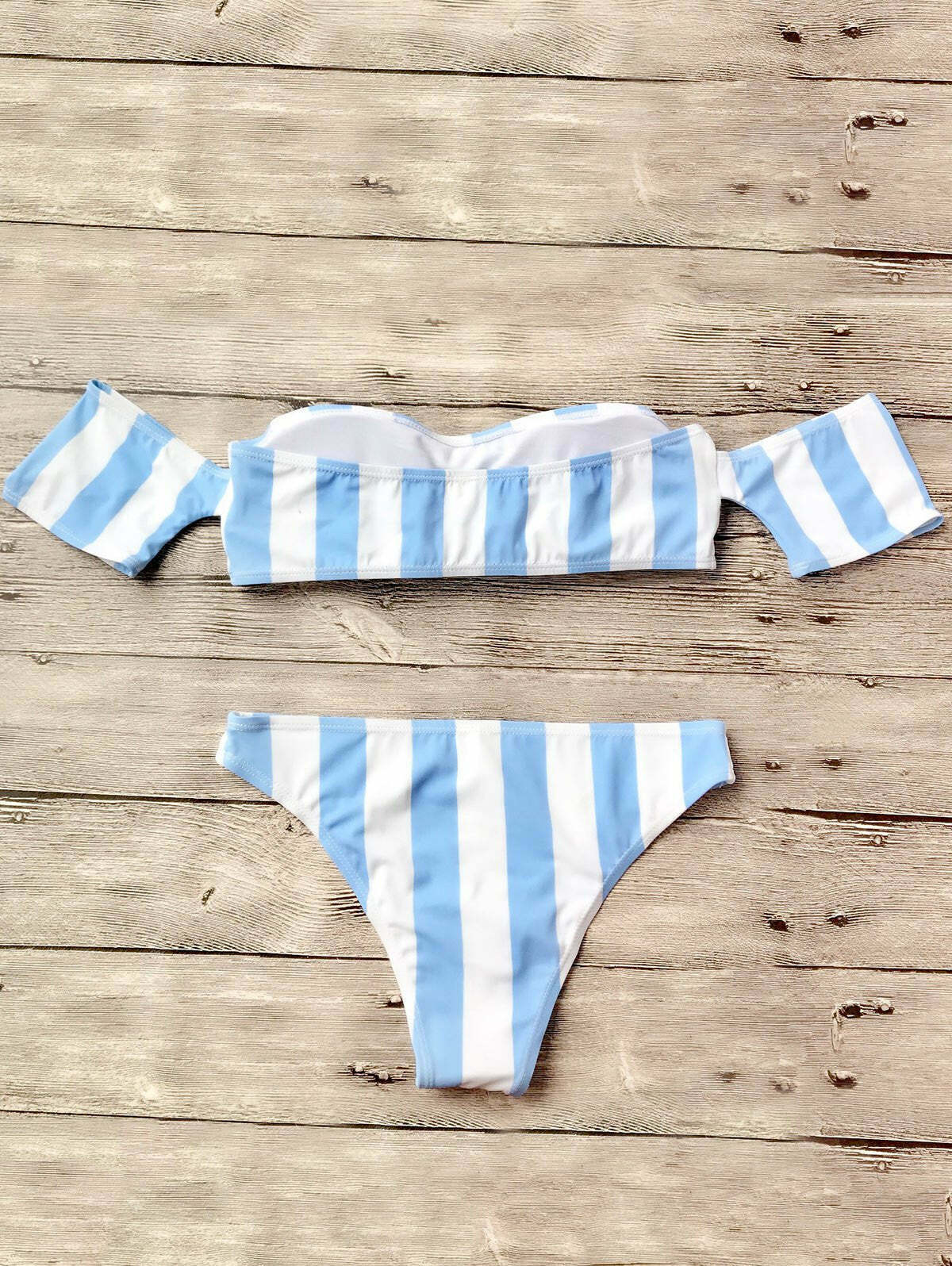 Y2K Striped Off-Shoulder Bikini Set: Coquette Aesthetic, Grunge Style, Pastel Goth, Cute Tops, Cargo Y2K Striped Off-Shoulder Bikini Set: Coquette Aesthetic, Grunge Style, Pastel Goth, Cute Tops, Cargo