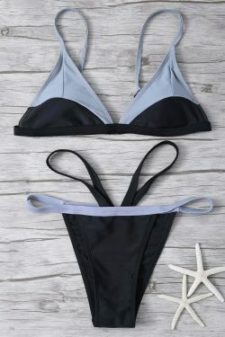 Y2K Style Color Block Bathing Suit - Coquette Aesthetic, Grunge Vibes, Pastel Goth - Trendy Swimwear