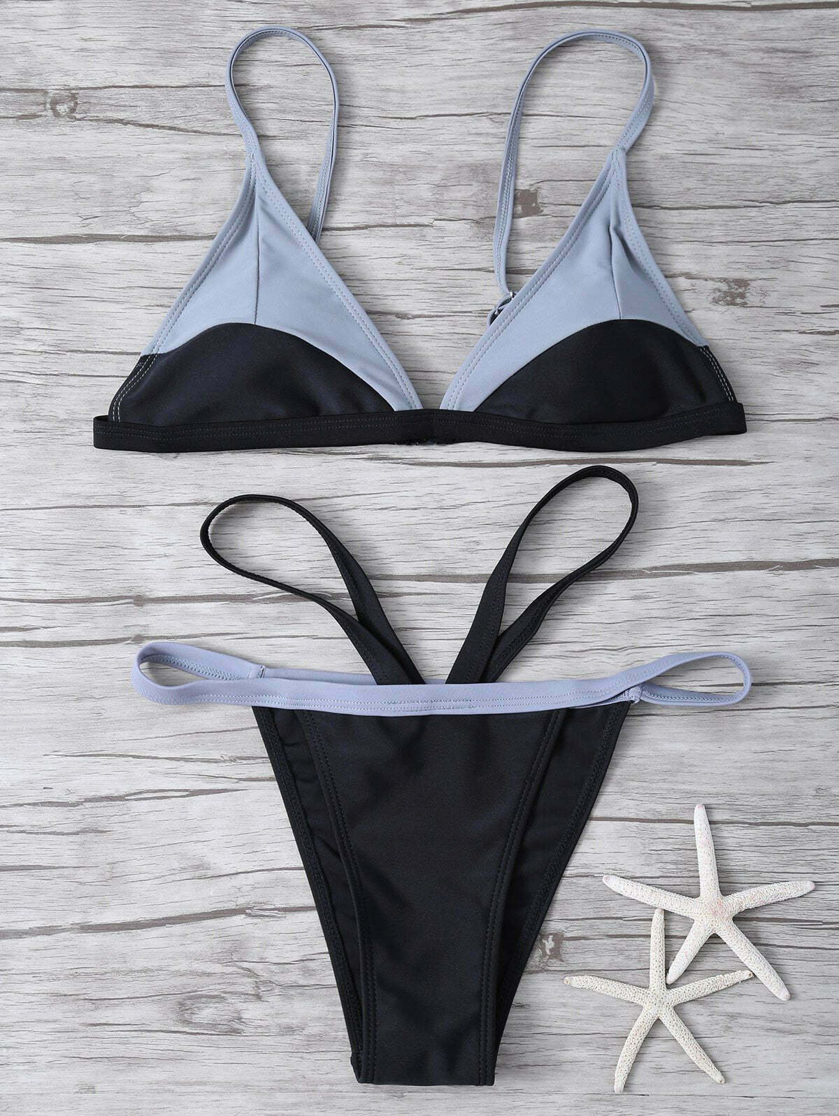 Y2K Style Color Block Bathing Suit - Coquette Aesthetic, Grunge Vibes, Pastel Goth - Trendy Swimwear