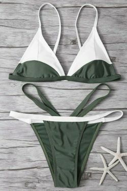 Y2K Style Color Block Bathing Suit - Coquette Aesthetic, Grunge Vibes, Pastel Goth - Trendy Swimwear