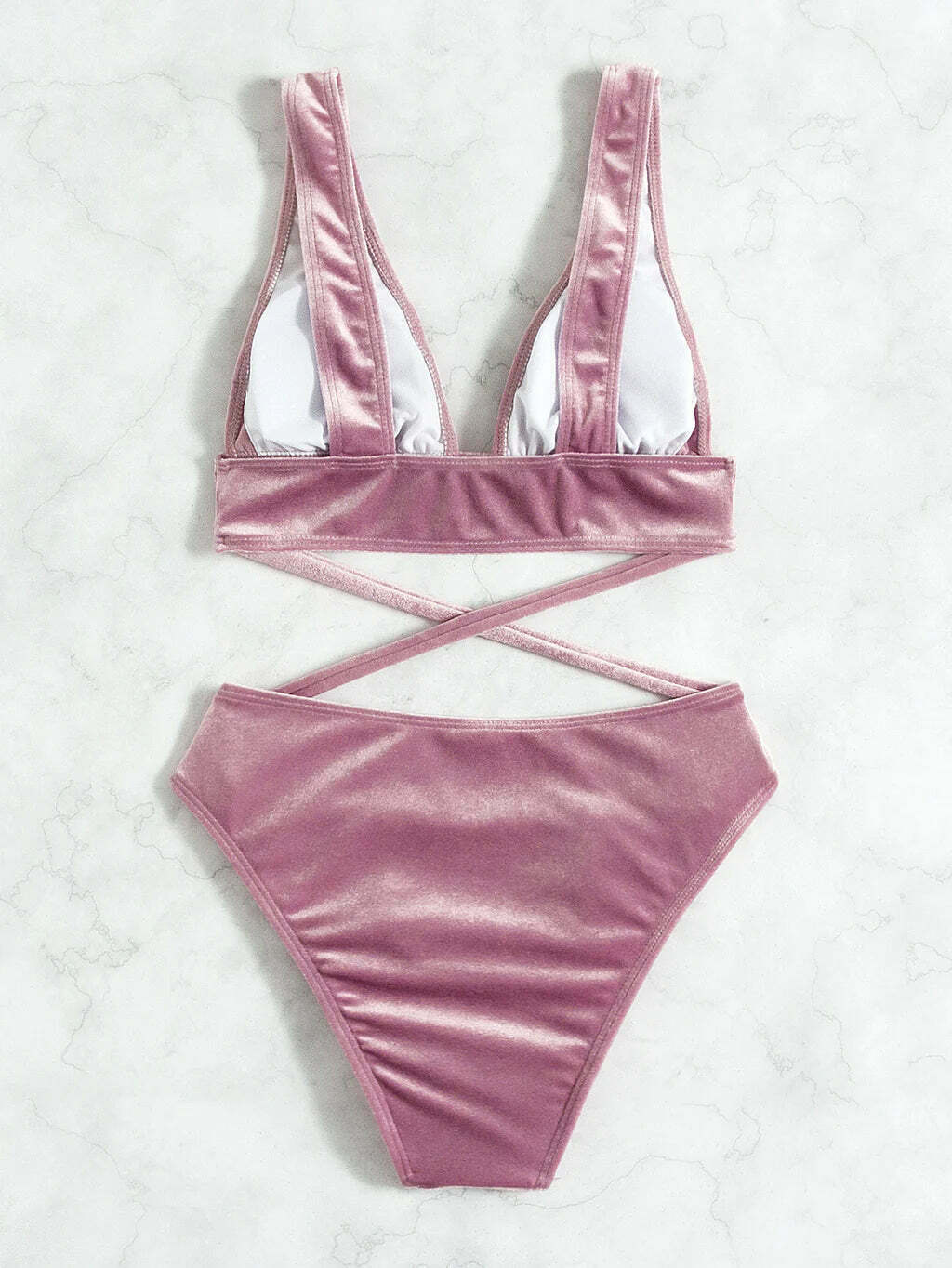 Y2K Style Deep V-Neck Bikini - Coquette Grunge Fashion - Pastel Goth - Cottagecore Y2K Style Deep V-Neck Bikini - Coquette Grunge Fashion - Pastel Goth - Cottagecore