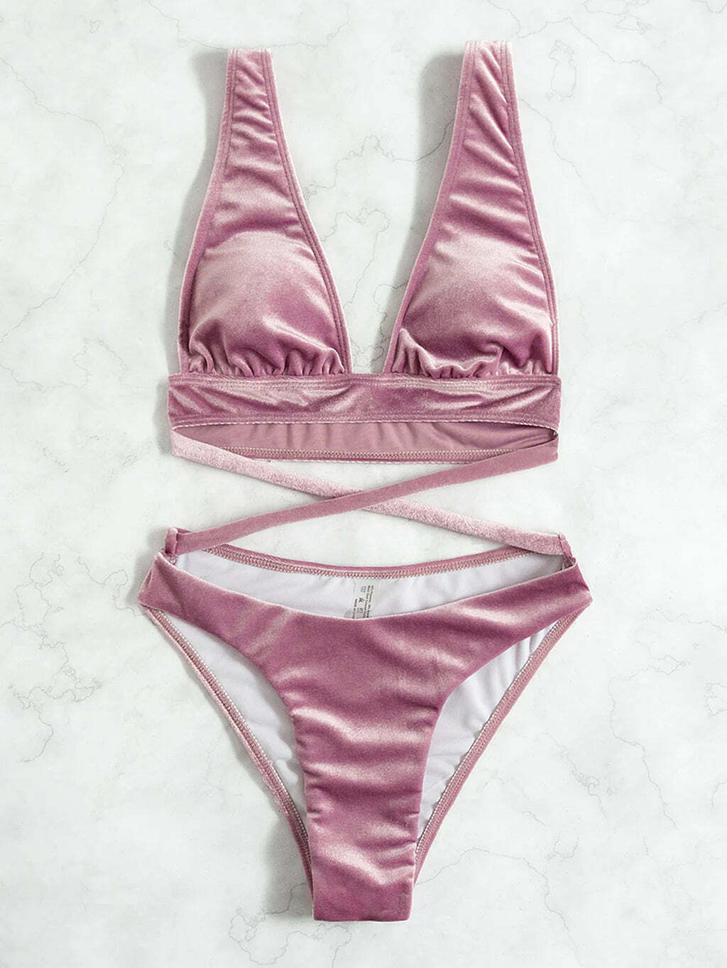 Y2K Style Deep V-Neck Bikini - Coquette Grunge Fashion - Pastel Goth - Cottagecore Y2K Style Deep V-Neck Bikini - Coquette Grunge Fashion - Pastel Goth - Cottagecore