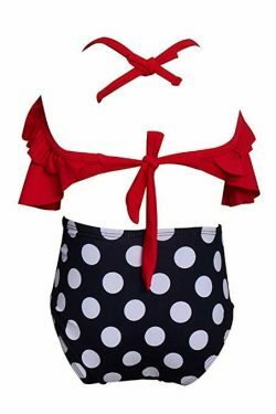 Y2K Style Off-Shoulder Ruffled Crop Bikini Set for Mom and Daughter