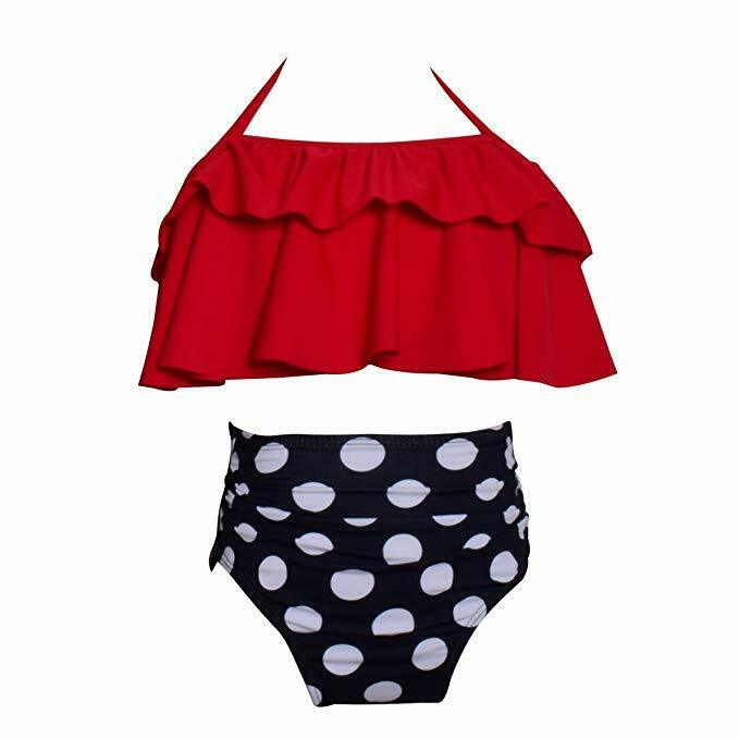 Y2K Style Off-Shoulder Ruffled Crop Bikini Set for Mom and Daughter Y2K Style Off-Shoulder Ruffled Crop Bikini Set for Mom and Daughter