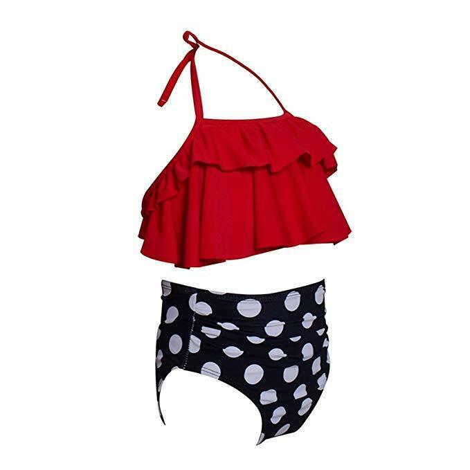 Y2K Style Off-Shoulder Ruffled Crop Bikini Set for Mom and Daughter Y2K Style Off-Shoulder Ruffled Crop Bikini Set for Mom and Daughter