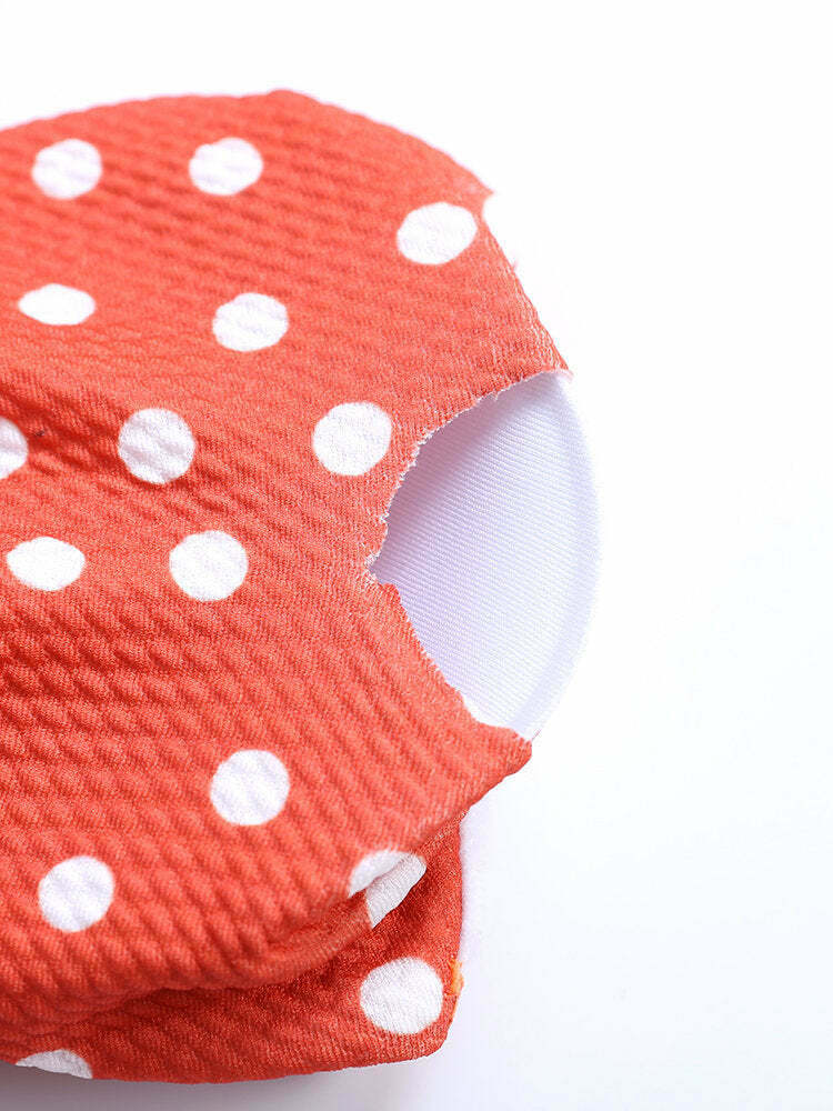 Y2K Style Polka Dot Tie Bikini Swimsuit with Front Bow Detail Y2K Style Polka Dot Tie Bikini Swimsuit with Front Bow Detail