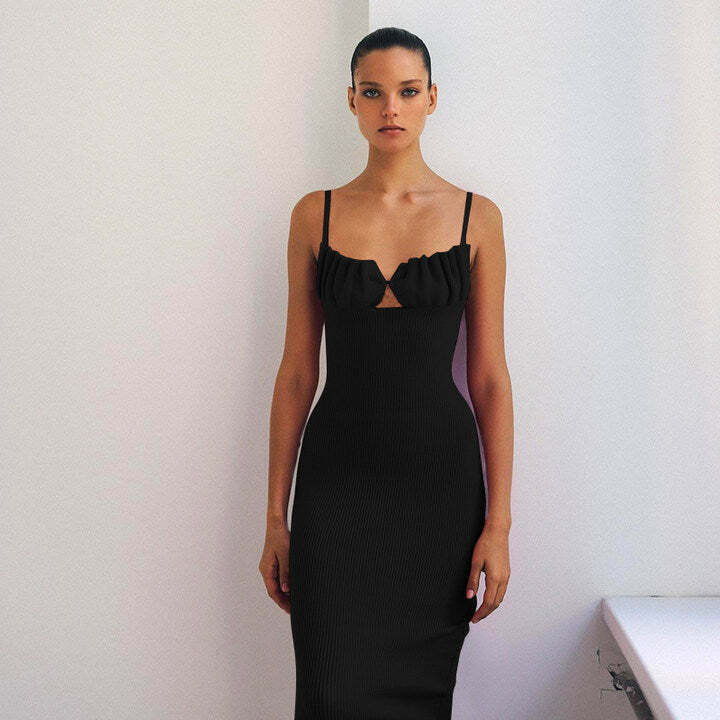 Y2K Suspender Chest Wrap Backless Dress - Coquette Aesthetic Grunge Style Fashion