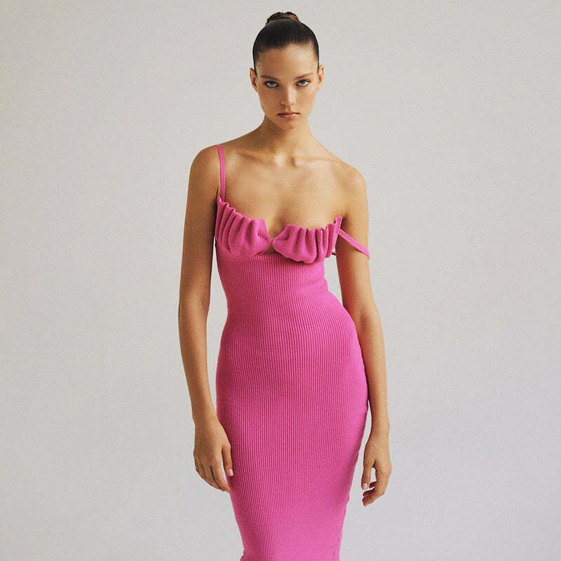 Y2K Suspender Chest Wrap Backless Dress - Coquette Aesthetic Grunge Style Fashion