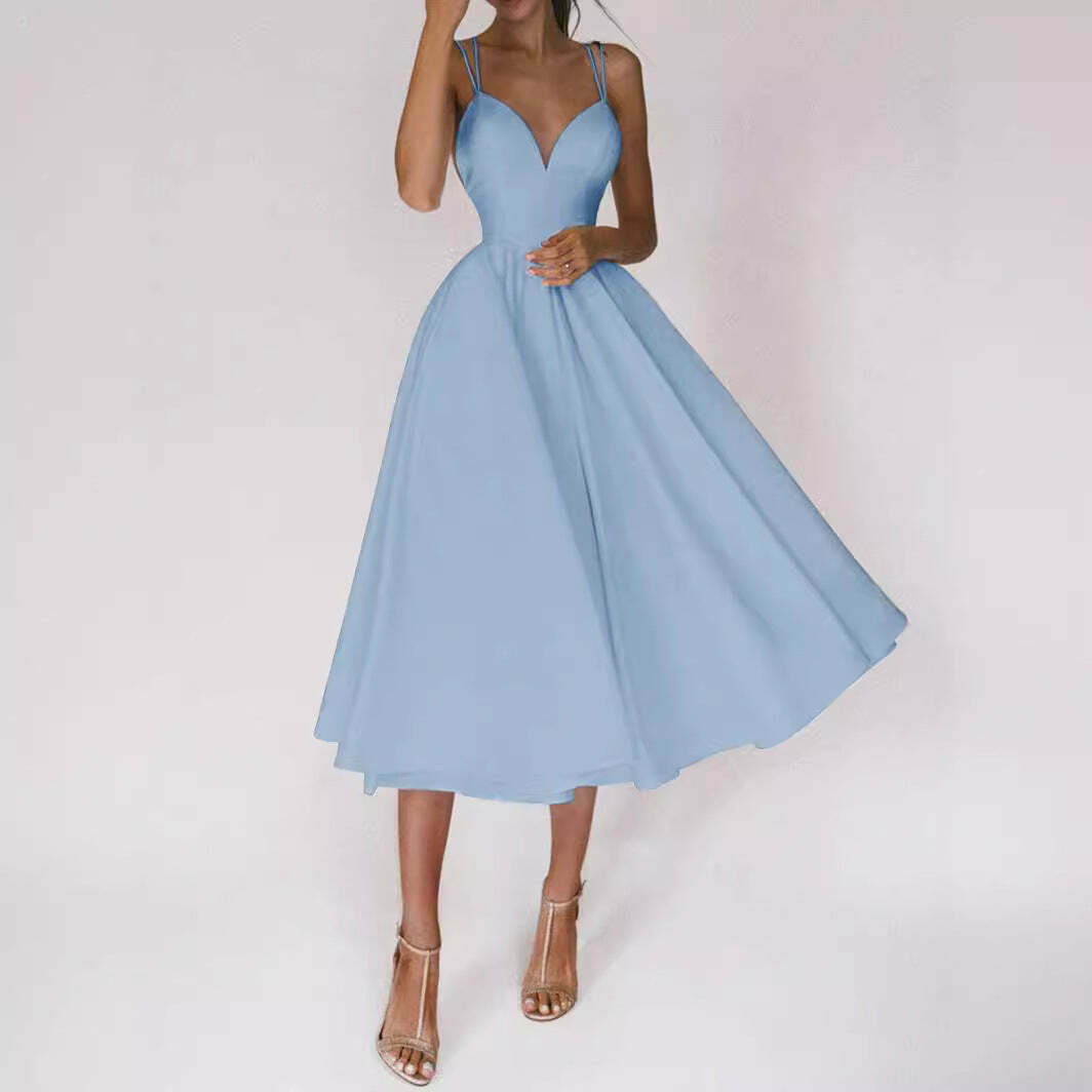 Y2K Suspender Swing Midi Dress - Coquette Aesthetic with Grunge & Pastel Goth Vibes