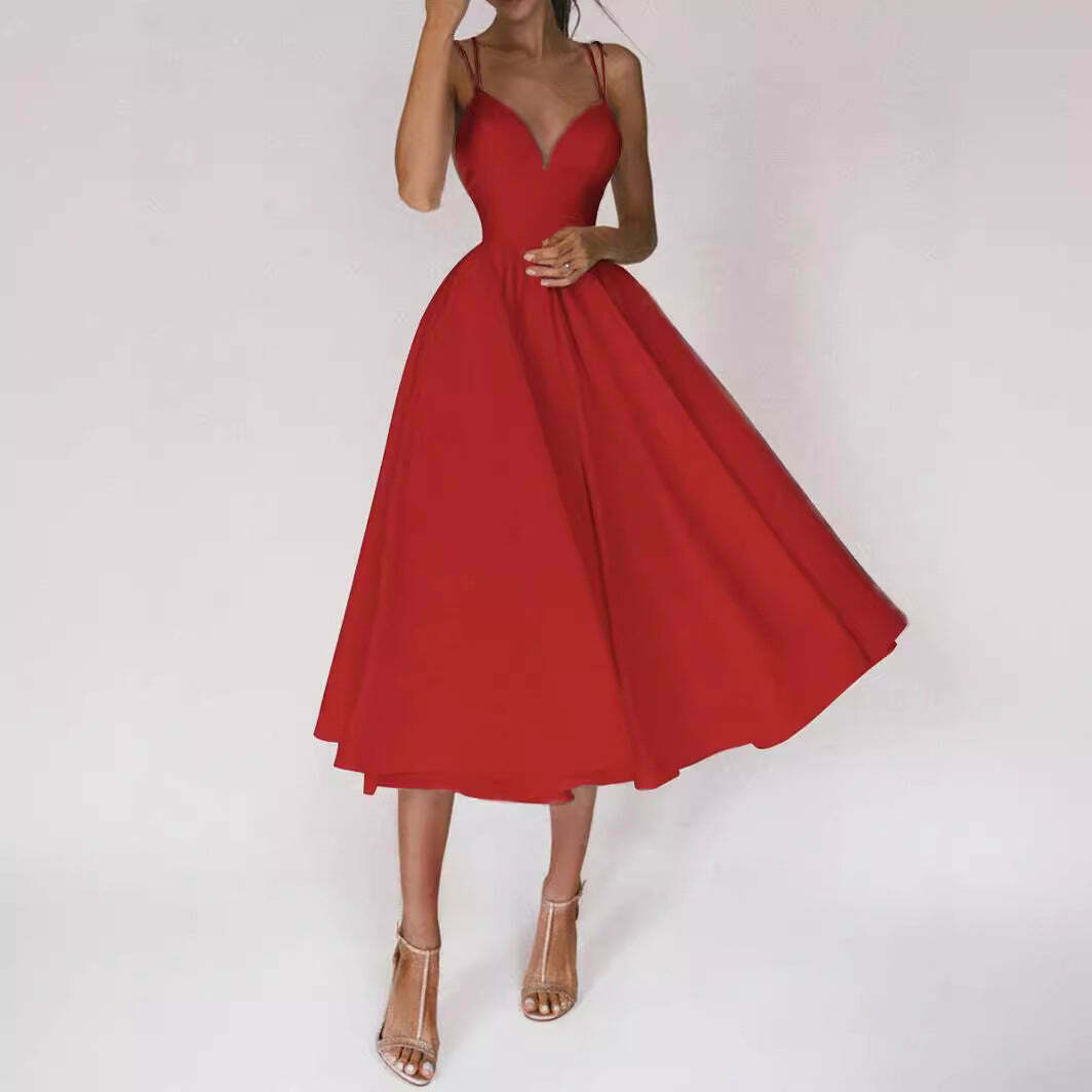 Y2K Suspender Swing Midi Dress - Coquette Aesthetic with Grunge & Pastel Goth Vibes