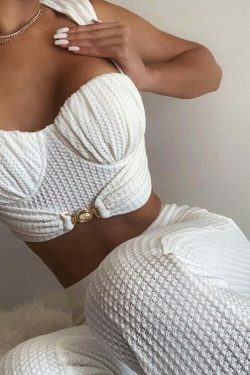 Y2K Sweetheart Flared Pants Set & Matching Top: Coquette Aesthetic Outfit for Women